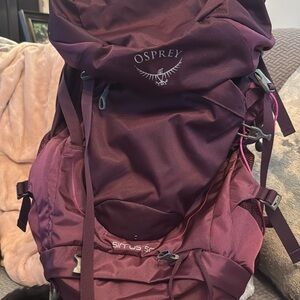 Osprey Maroon and Pink Backpack